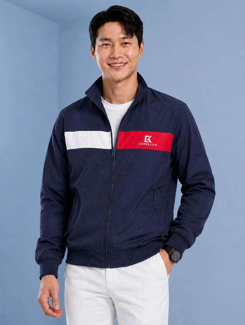 Men Color Block Long Sleeve Windcheater Bomber Jacket - 22734982 -  Standard Image - 1