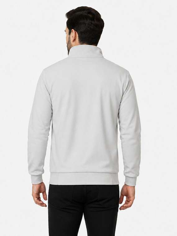 Men Solid Long Sleeve Windcheater Bomber Jacket - 22734985 -  Standard Image - 1