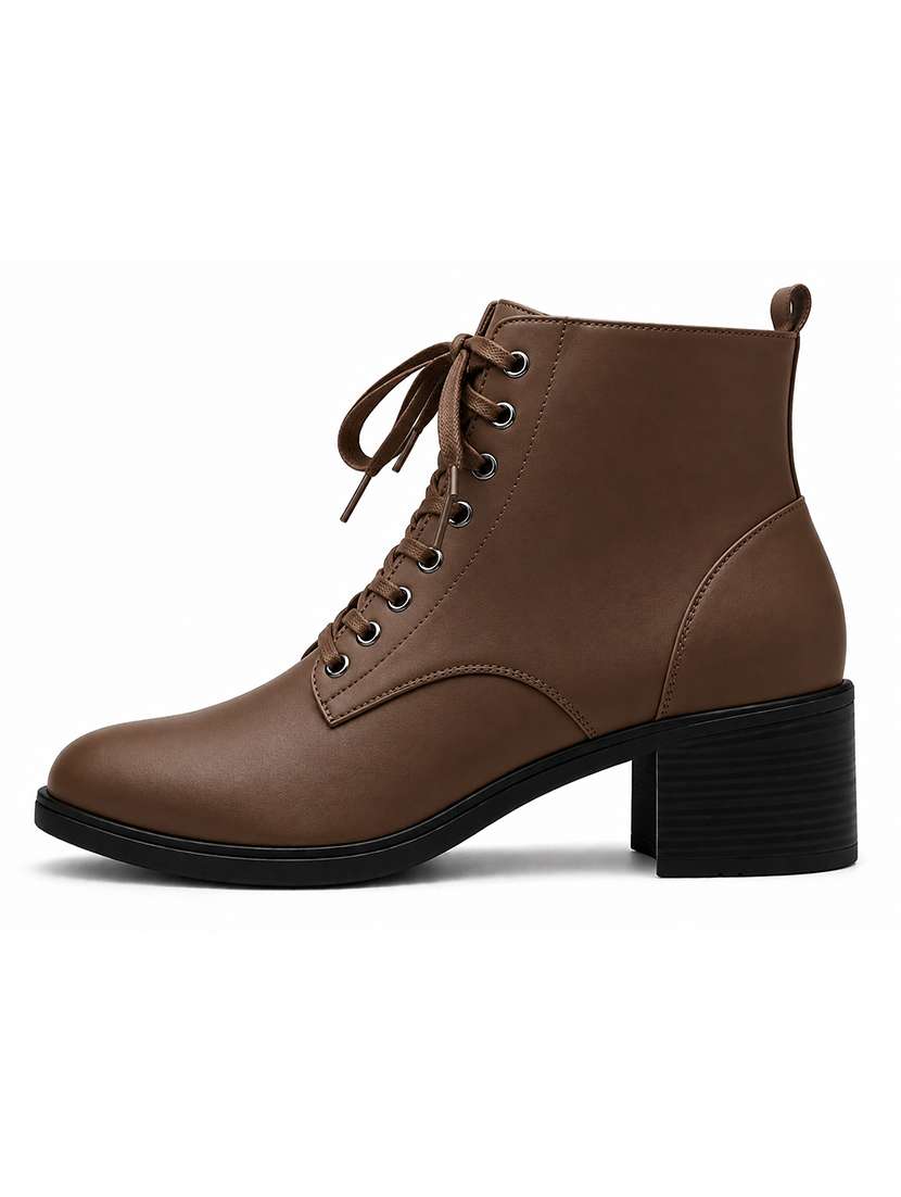Women Solid Lace Up Ankle Boots - 22735176 -  Standard Image - 1