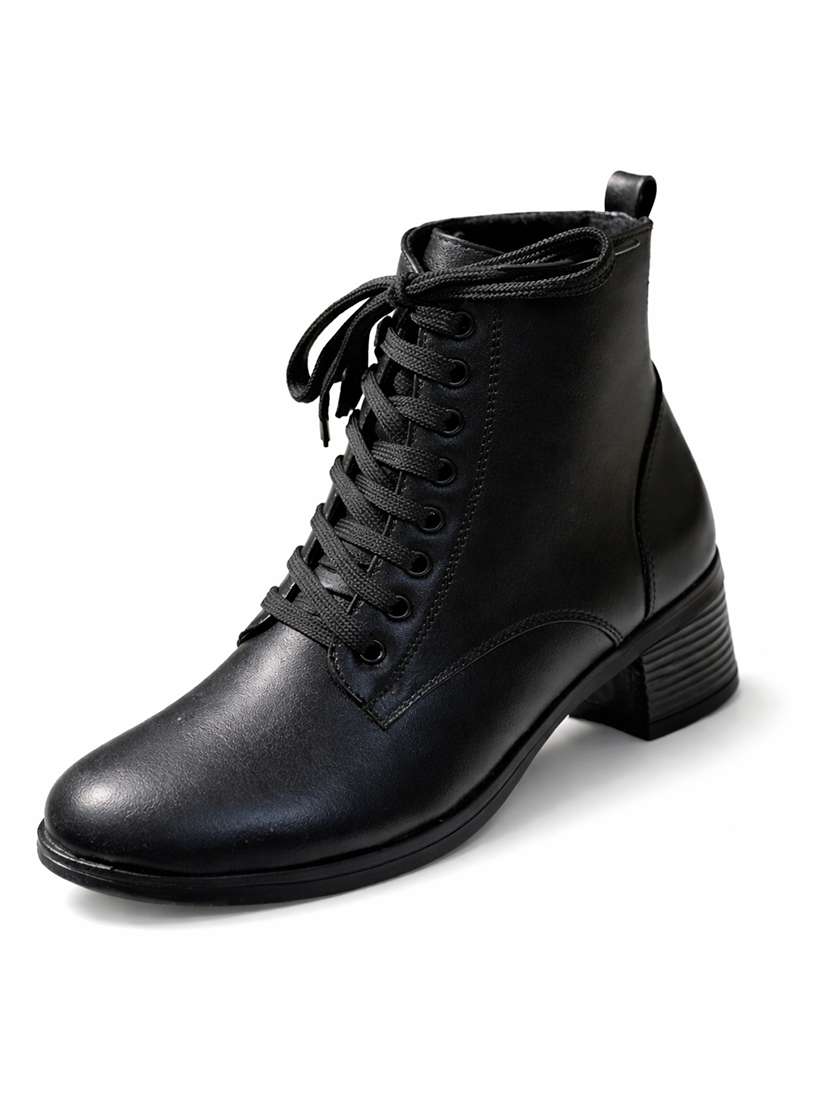 Women Solid Lace Up Ankle Boots - 22735177 -  Standard Image - 1