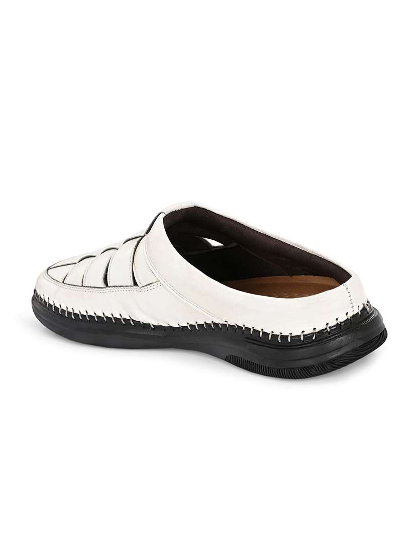 Men White Slip On Mule - 22735199 -  Standard Image - 1