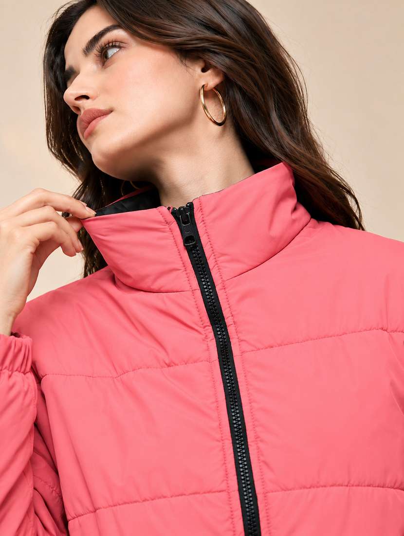 Women Solid Long Sleeves Reversible Jacket - 22735373 -  Standard Image - 1