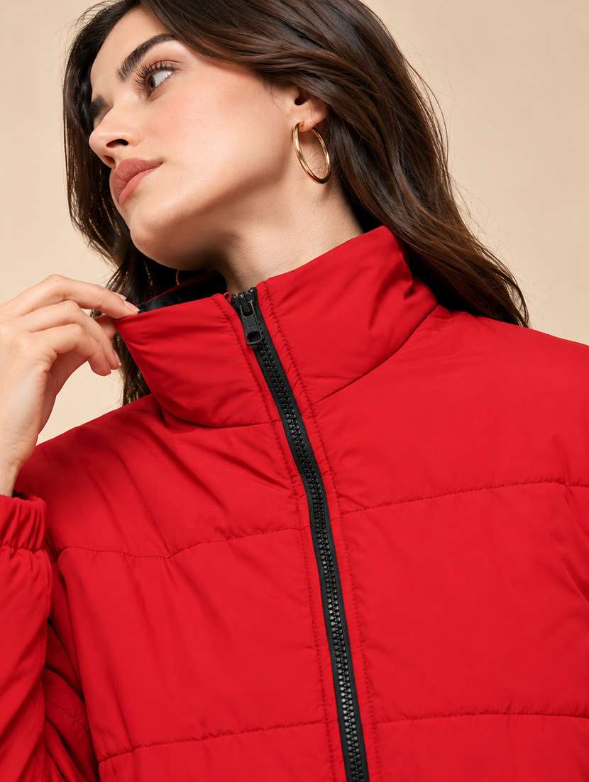 Women Solid Long Sleeves Reversible Jacket - 22735374 -  Standard Image - 1