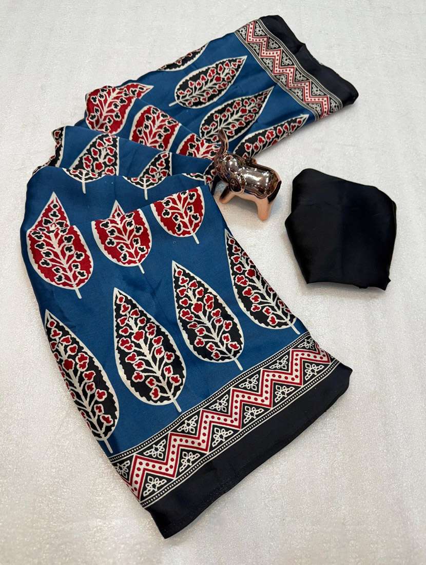 Women Printed Casual Wear Saree With Blouse - 22735562 -  Standard Image - 1