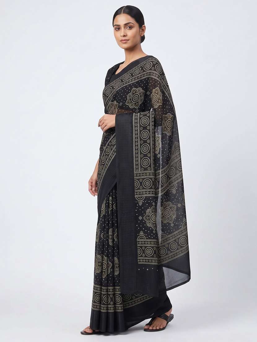 Women Printed Casual Wear Saree With Blouse - 22735853 -  Standard Image - 1