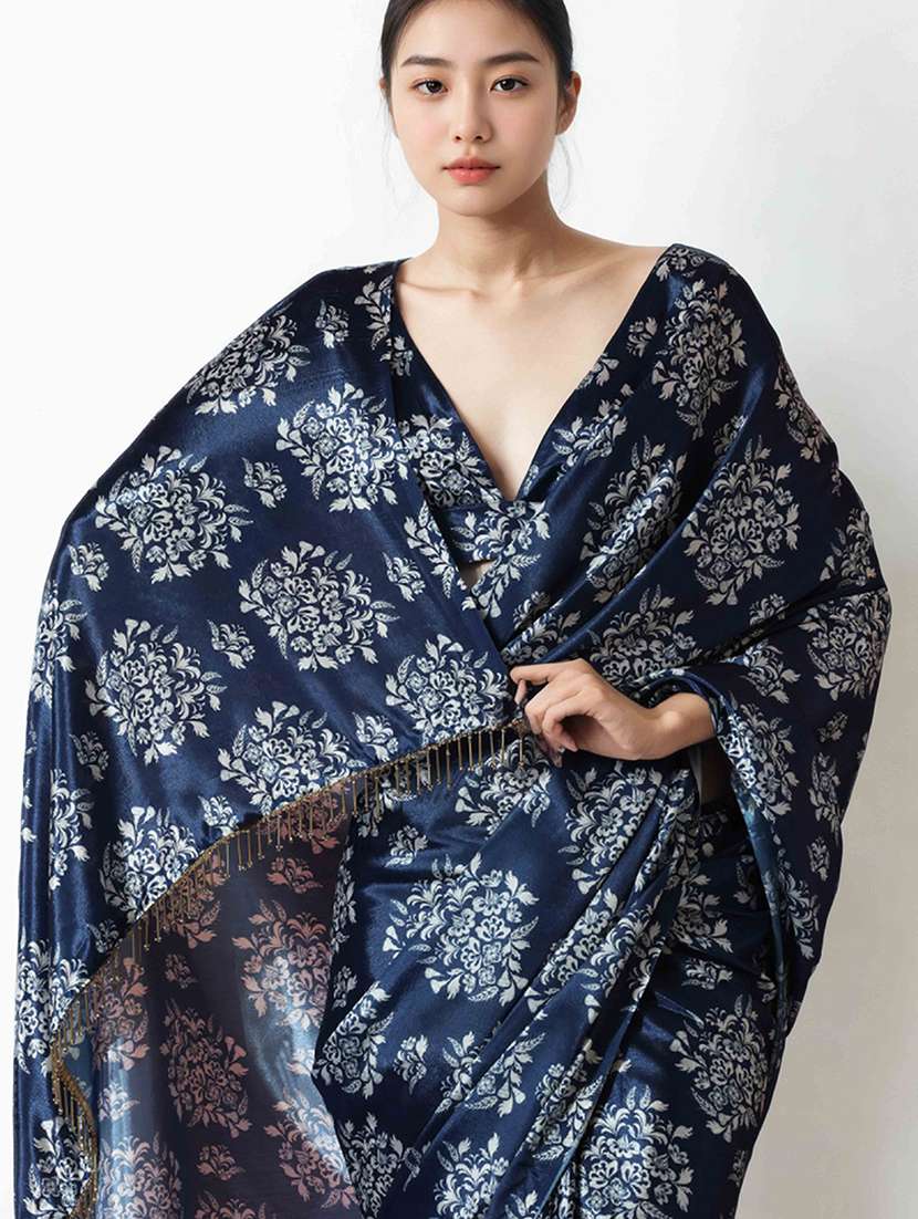 Women Floral Printed Ready To Wear Saree With Blouse - 22736883 -  Standard Image - 1