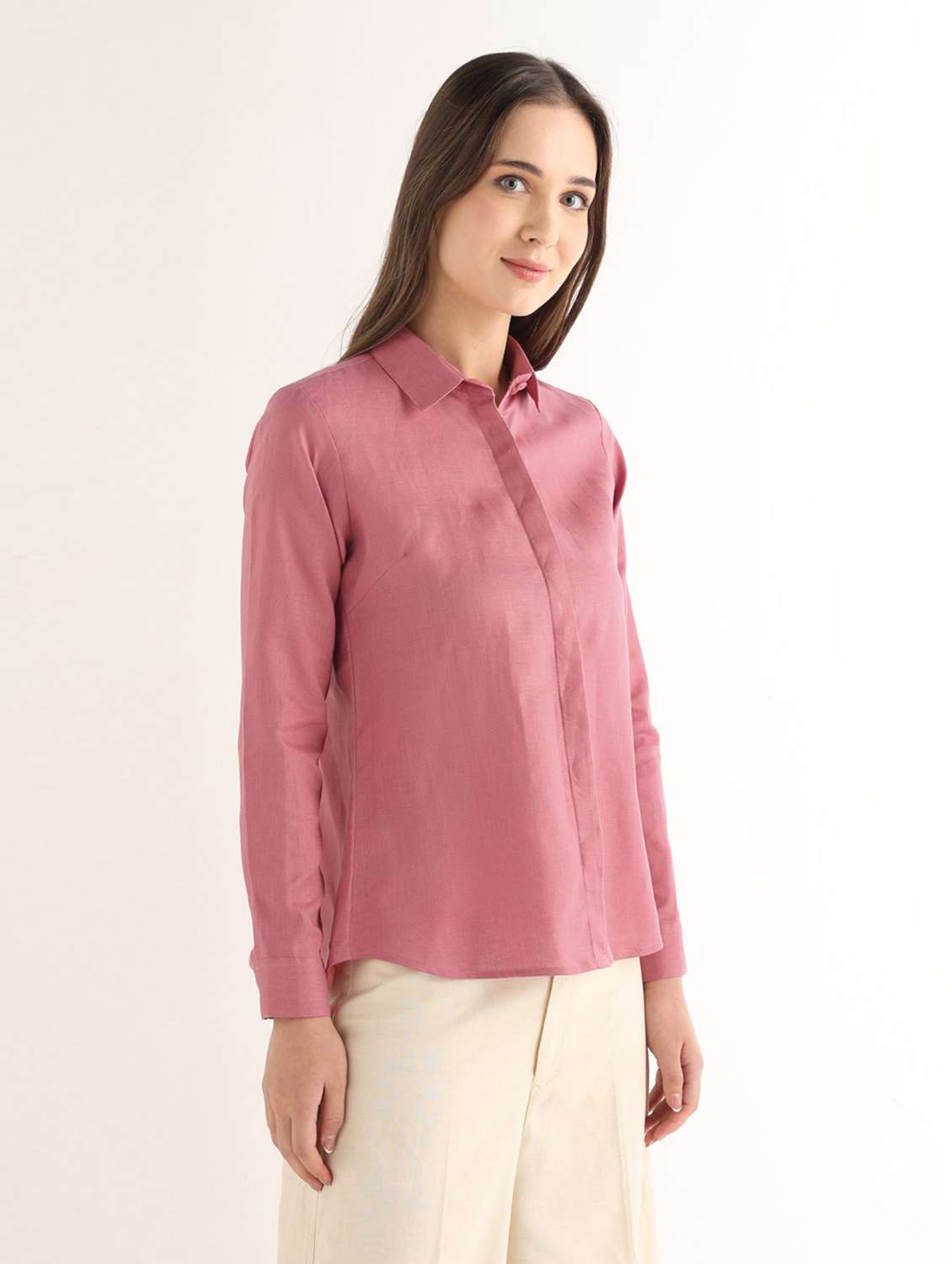 Women Solid Long Sleeves Regular Shirt - 22737571 -  Standard Image - 1