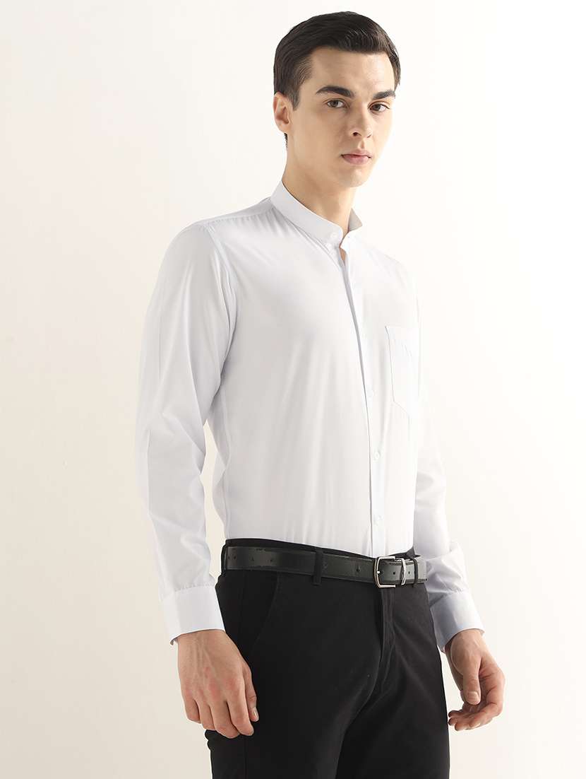 Men Solid Long Sleeve Slim Fit Formal Shirt - 22737636 -  Standard Image - 1