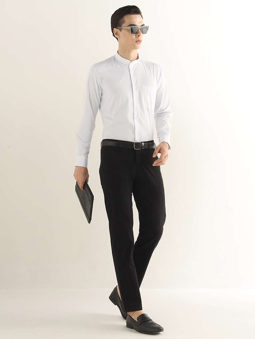 Men Solid Long Sleeve Slim Fit Formal Shirt - 22737636 -  Standard Image - 4