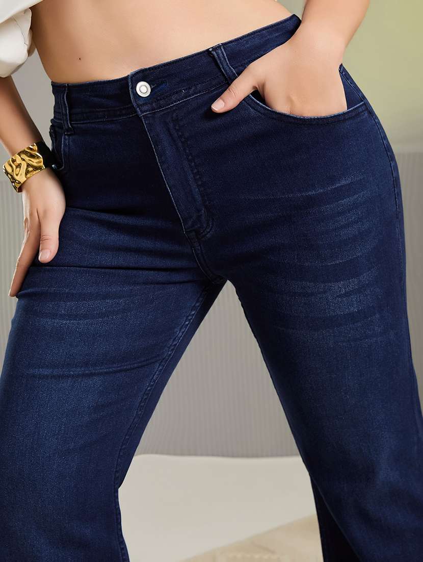 Women Washed High Rise Bootcut Jeans - 22737724 -  Standard Image - 1