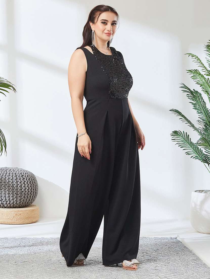 Women Sequined Sleeveless Full Leg Jumpsuit - 22738150 -  Standard Image - 4