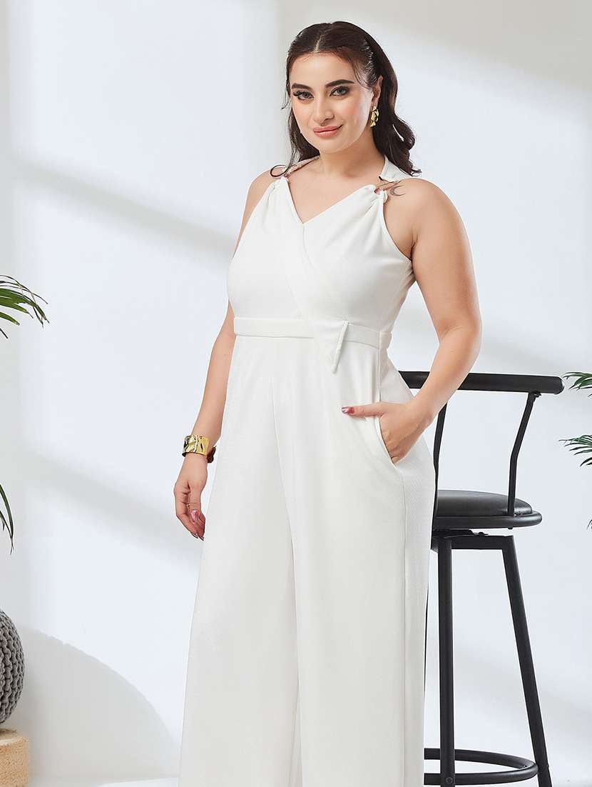 Women Solid Sleeveless Full Leg Jumpsuit - 22738159 -  Standard Image - 1