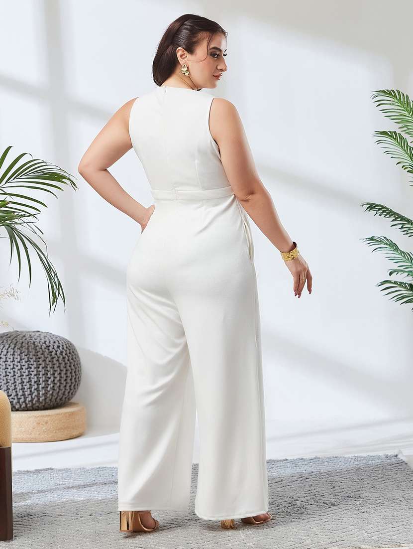 Women Solid Sleeveless Full Leg Jumpsuit - 22738159 -  Standard Image - 4
