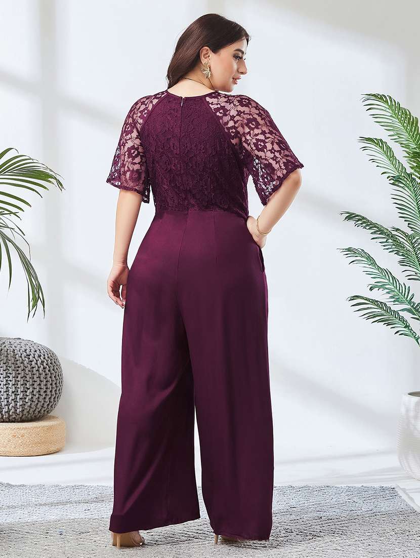 Women Self Design Short Sleeves Full Leg Jumpsuit - 22738176 -  Standard Image - 4