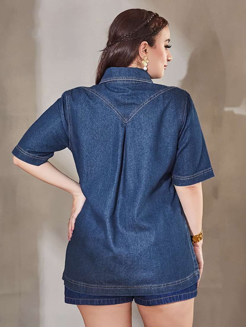 Women Solid Short Sleeves Regular Shirt - 22738217 -  Standard Image - 4