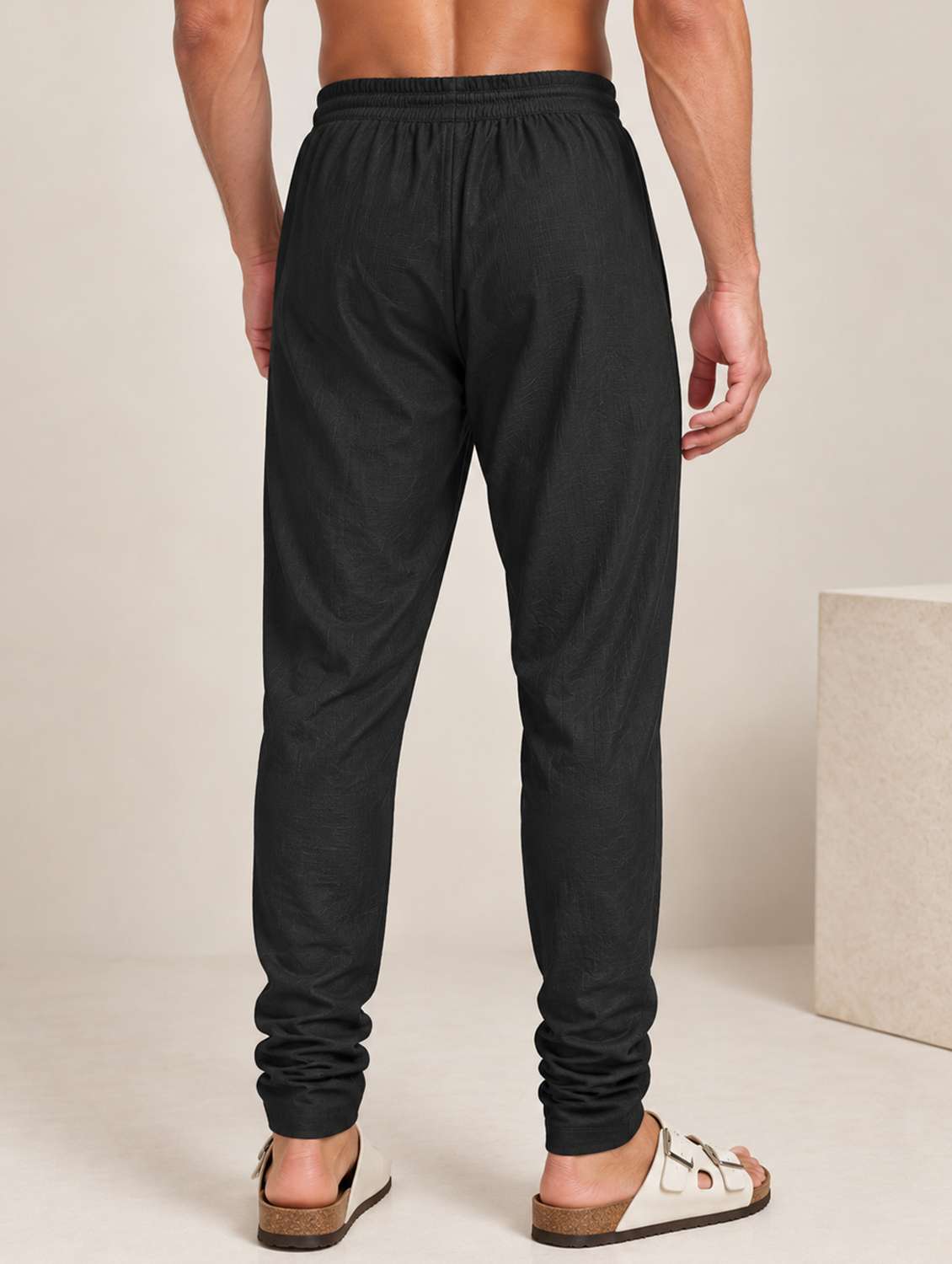 Men Solid Mid Rise Ethnic Bottom Wear Churidar Pyjama - 22738614 -  Standard Image - 4
