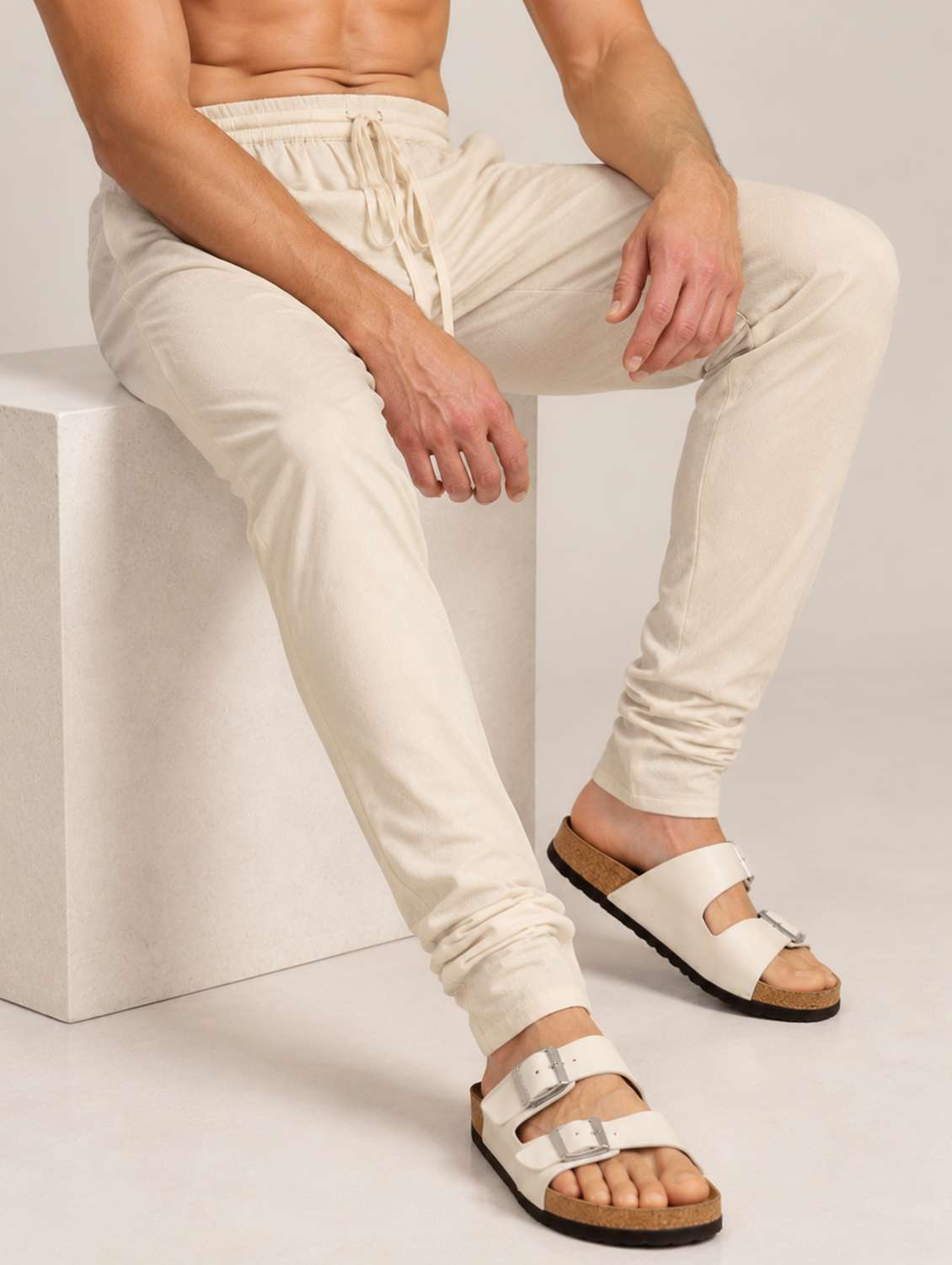 Men Solid Mid Rise Ethnic Bottom Wear Churidar Pyjama - 22738616 -  Standard Image - 4
