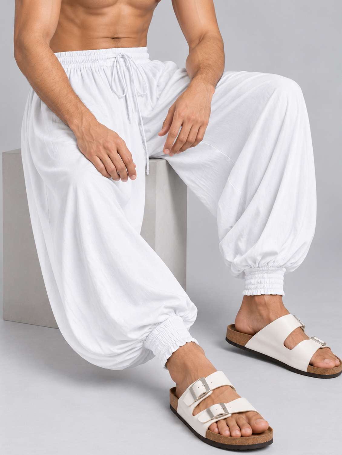 Men Solid Mid Rise Ethnic Bottom Wear Salwar - 22738623 -  Standard Image - 4