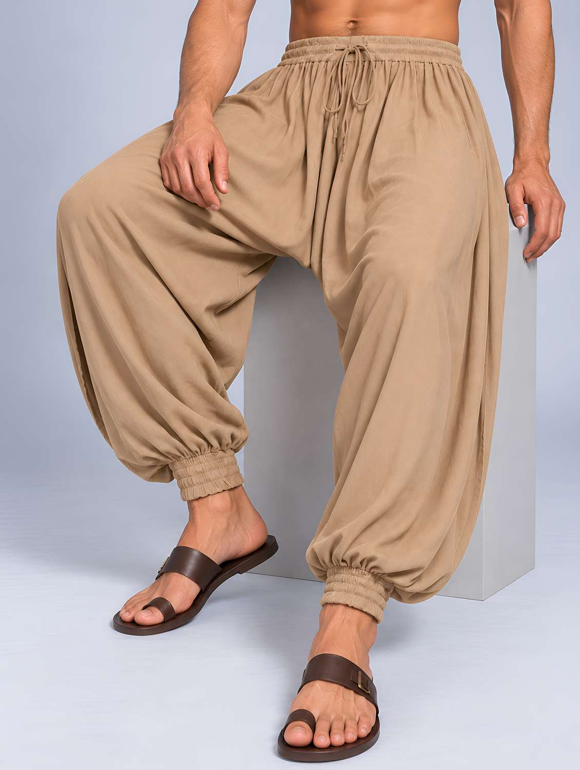 Men Solid Mid Rise Ethnic Bottom Wear Salwar - 22738625 -  Standard Image - 4