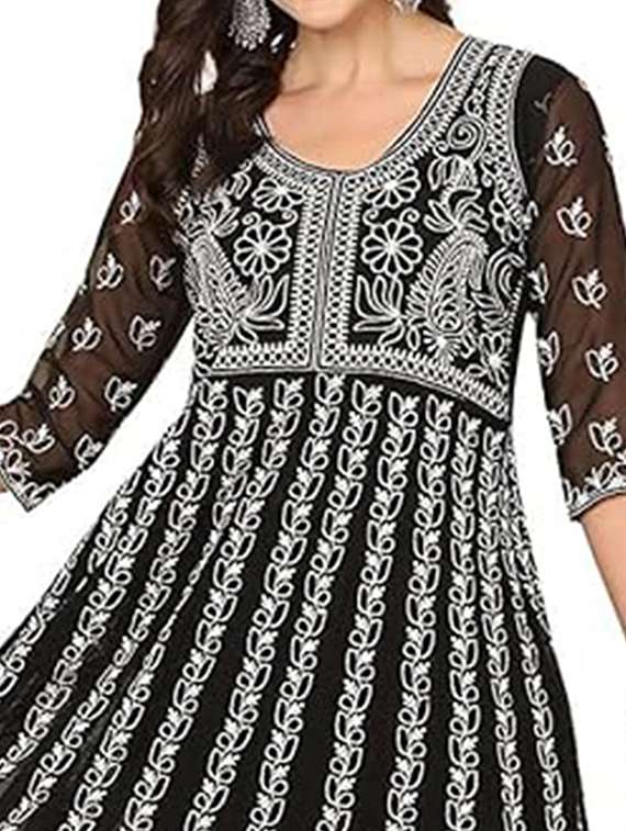 Women Embroidered Three Quarter Sleeves Anarkali Kurta - 22740282 -  Standard Image - 1