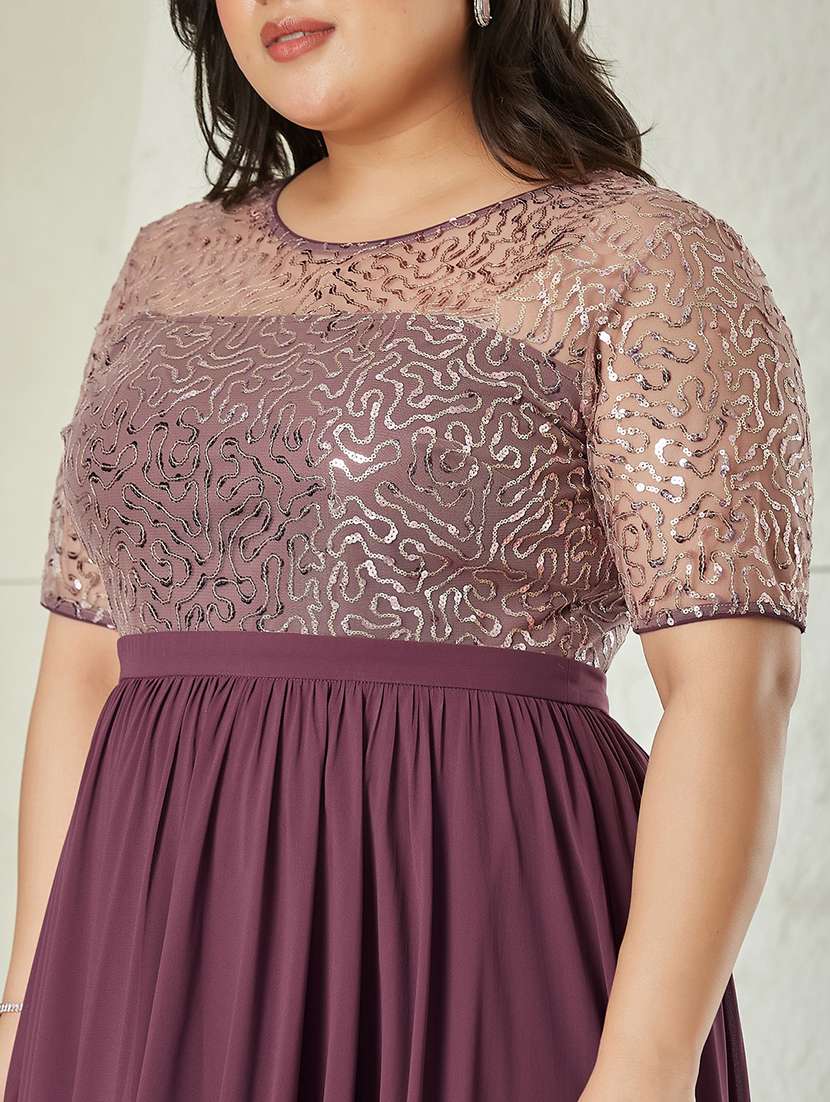 Women Embroidered Short Sleeves Fit And Flare Gown - 22740791 -  Standard Image - 1