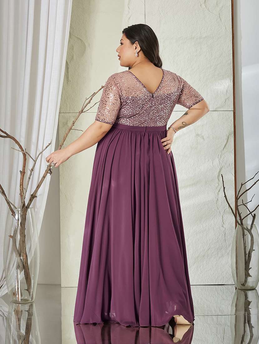 Women Embroidered Short Sleeves Fit And Flare Gown - 22740791 -  Standard Image - 4