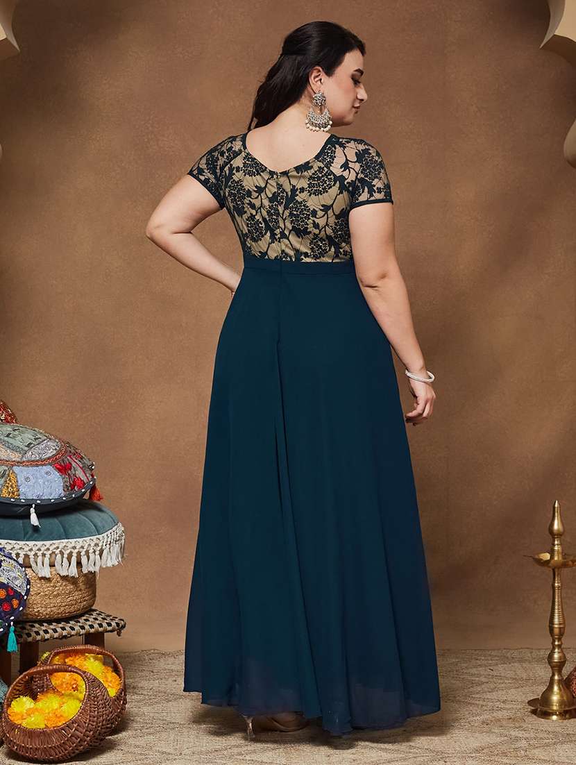 Women Self Design Short Sleeves Fit And Flare Dress - 22741108 -  Standard Image - 4