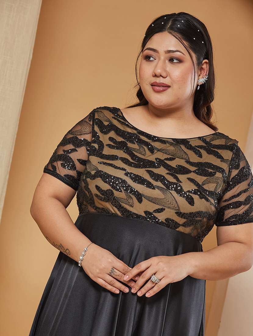 Women Embroidered Short Sleeves Fit And Flare Gown - 22741363 -  Standard Image - 1
