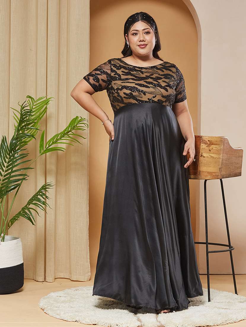 Women Embroidered Short Sleeves Fit And Flare Gown - 22741363 -  Standard Image - 4