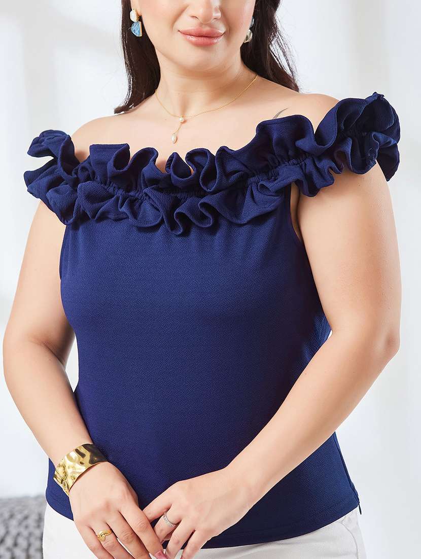 Women Applique Detailed Off Shoulder Top - 22741775 -  Standard Image - 1