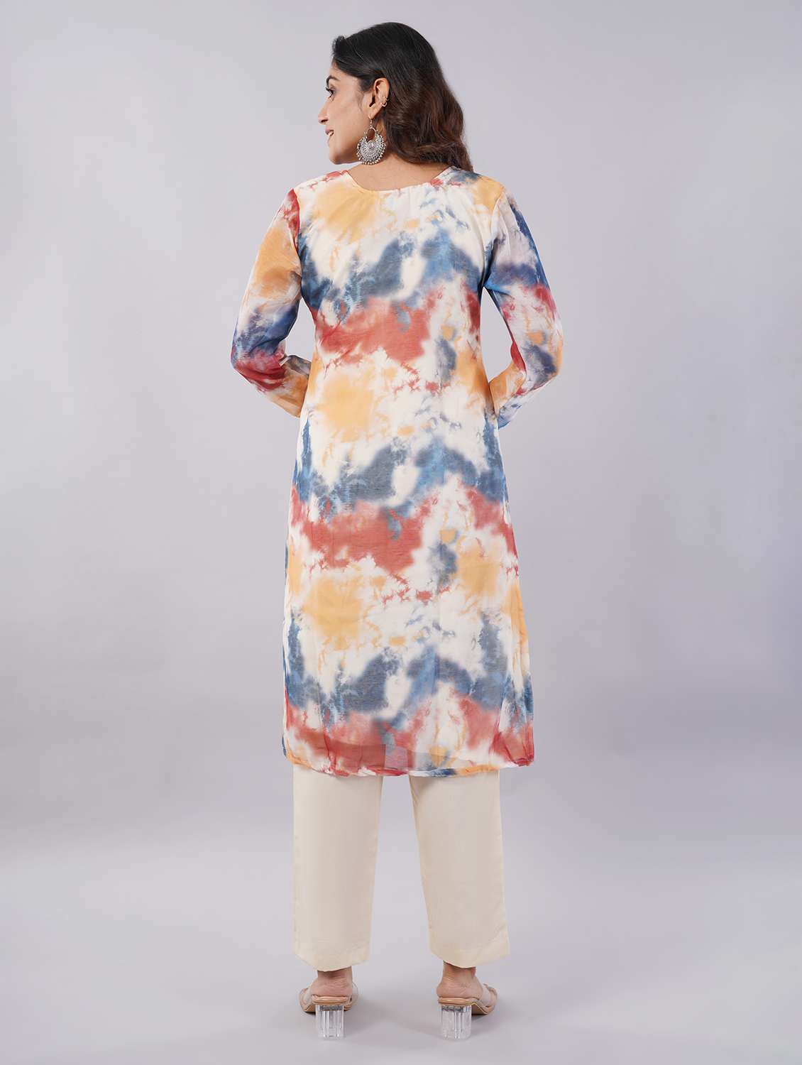 Women Printed Three Quarter Sleeves Kurta Pant With Dupatta Set - 22743362 -  Standard Image - 4