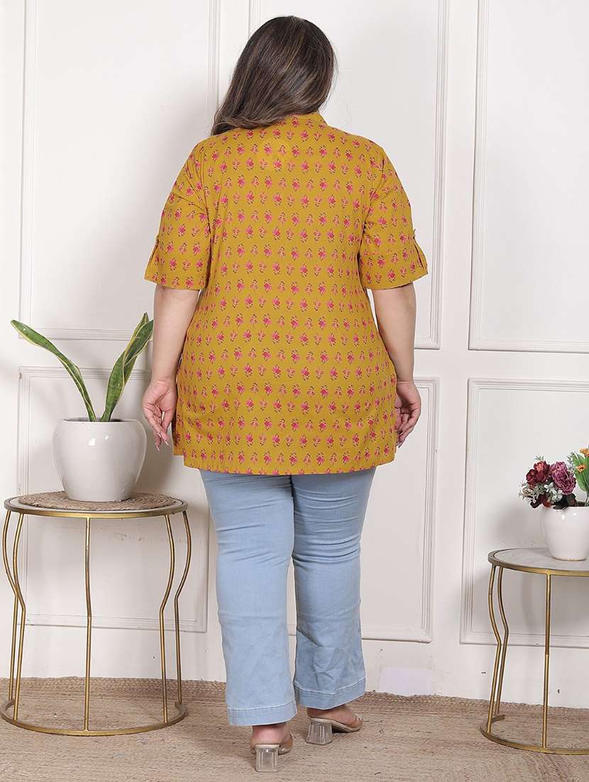 Women Printed Short Sleeves Straight Kurti - 22743644 -  Standard Image - 4