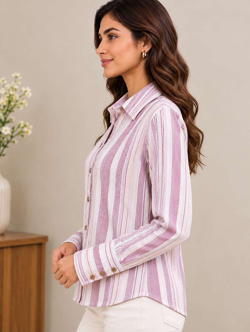 Women Striped Long Sleeves Regular Shirt - 22743999 -  Standard Image - 1