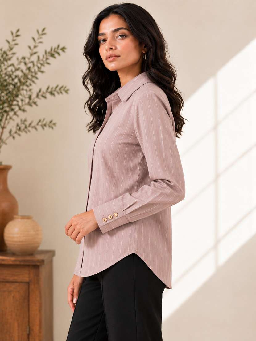 Women Striped Long Sleeves Regular Shirt - 22744000 -  Standard Image - 1