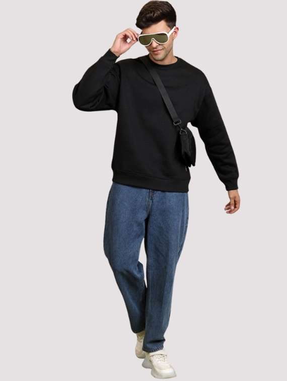 Men Solid Long Sleeve Regular Fit Sweatshirt - 22744138 -  Standard Image - 4