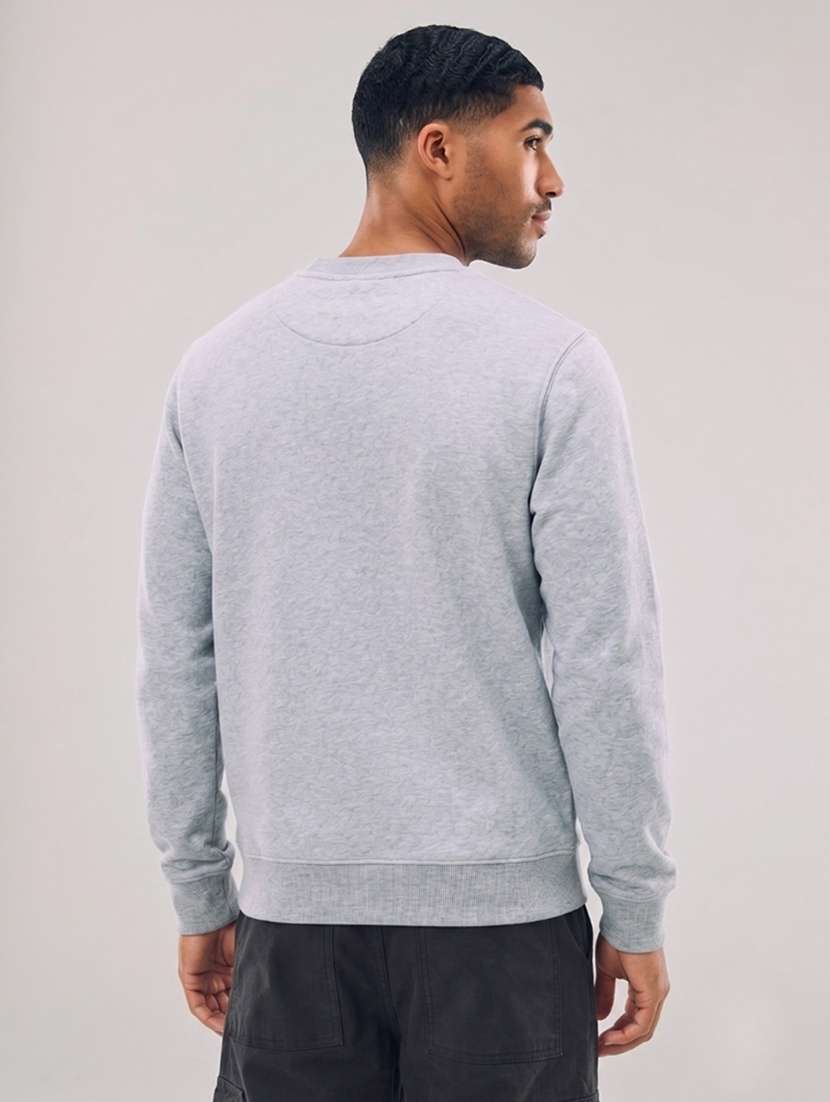 Men Melange Long Sleeve Regular Fit Sweatshirt - 22744144 -  Standard Image - 4