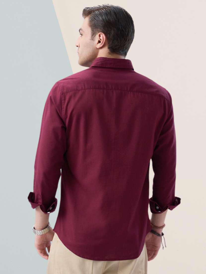 Men Solid Long Sleeve Regular Fit Casual Shirt - 22744187 -  Standard Image - 4