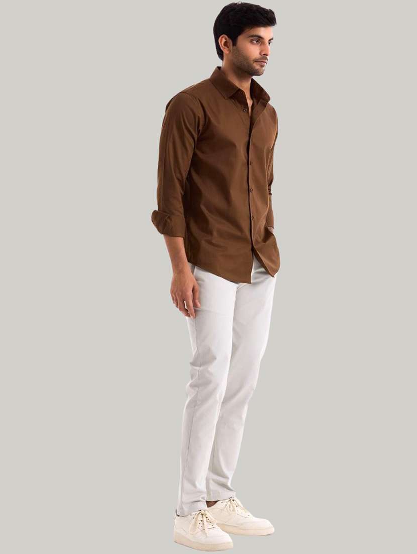 Men Solid Long Sleeve Regular Fit Casual Shirt - 22744189 -  Standard Image - 4
