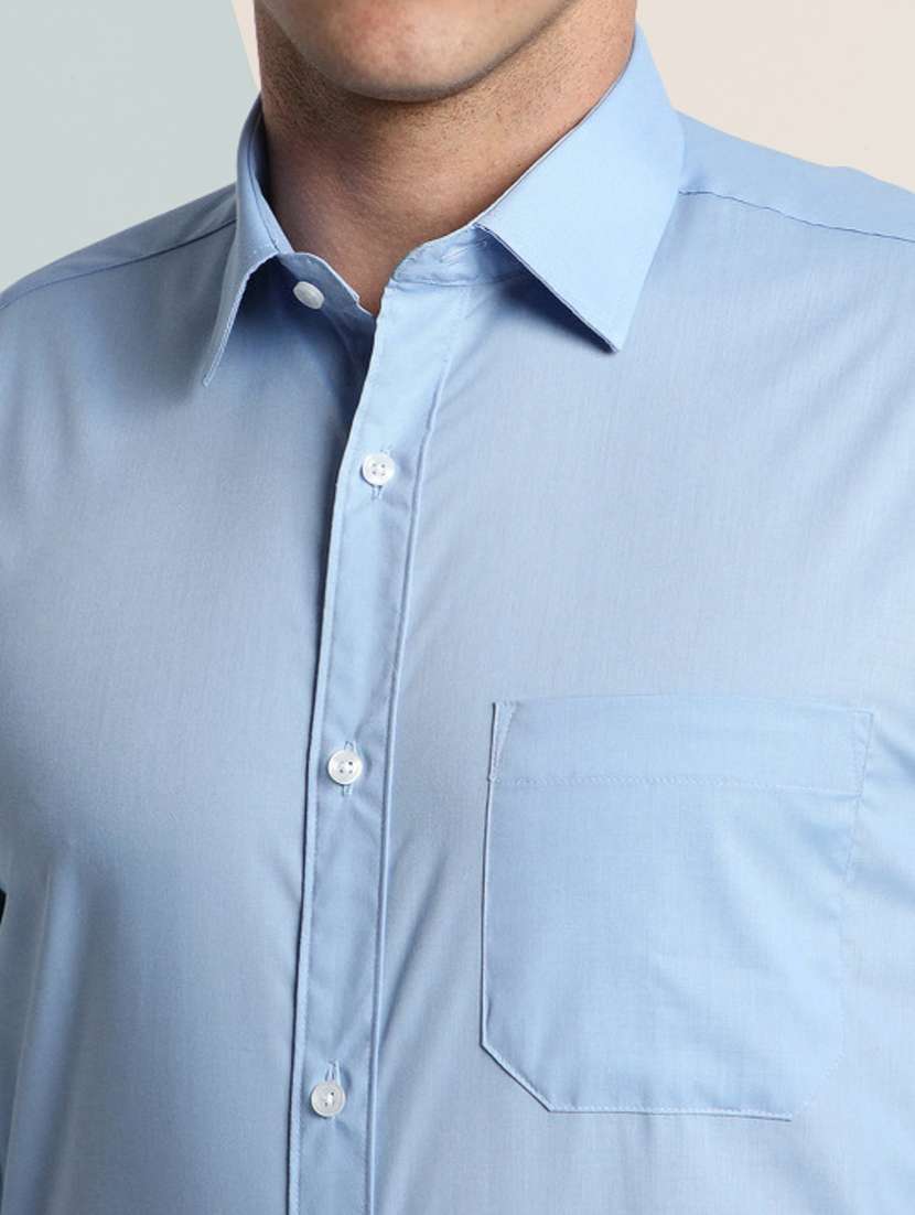 Men Solid Long Sleeve Regular Fit Formal Shirt - 22744192 -  Standard Image - 1