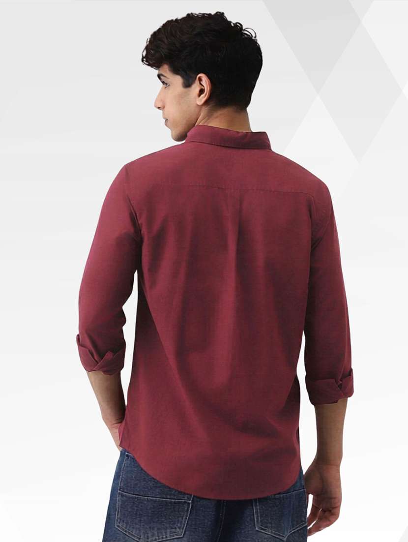 Men Solid Long Sleeve Regular Fit Casual Shirt - 22744193 -  Standard Image - 4