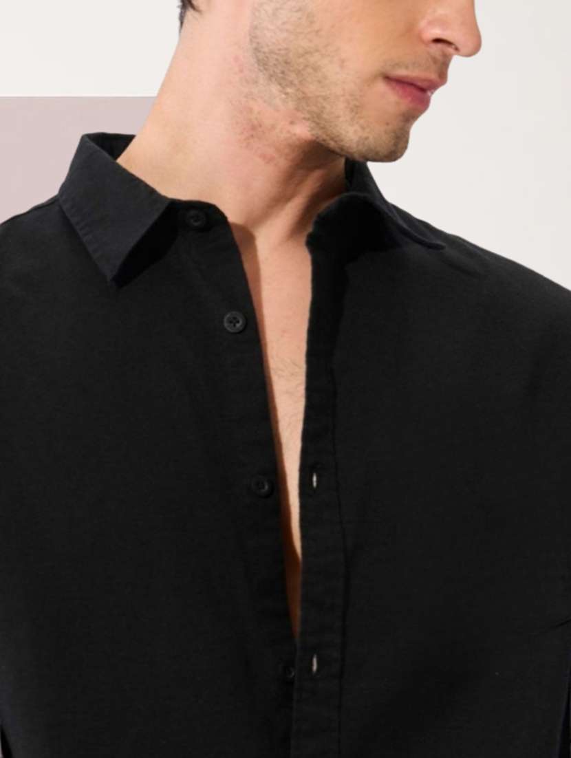 Men Solid Long Sleeve Regular Fit Casual Shirt - 22744204 -  Standard Image - 1