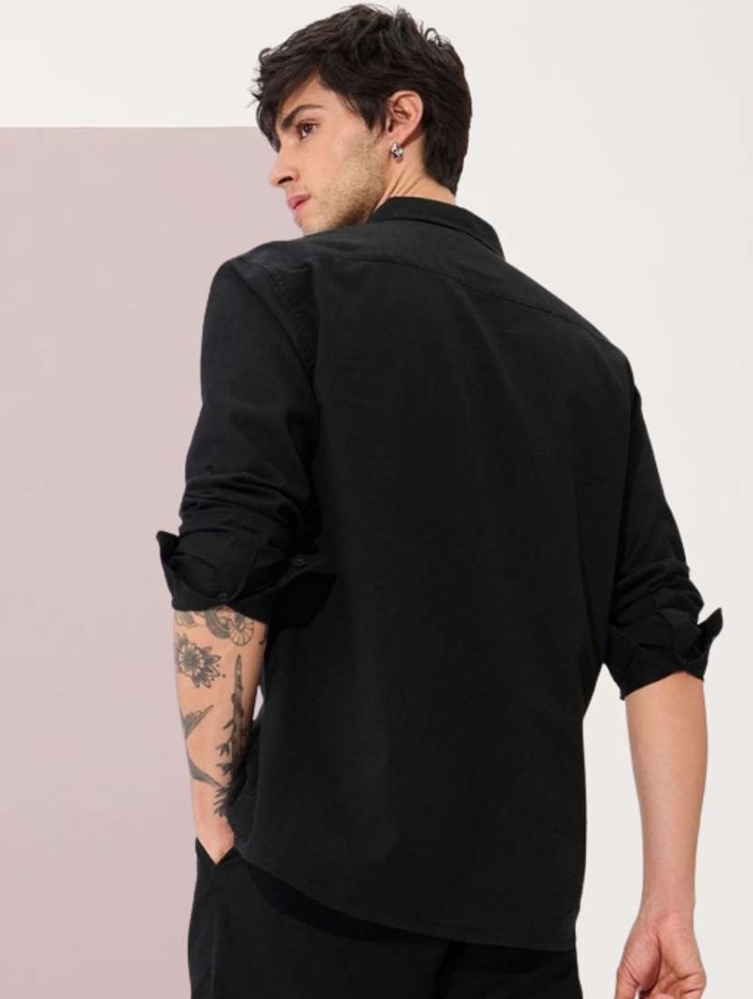 Men Solid Long Sleeve Regular Fit Casual Shirt - 22744204 -  Standard Image - 4