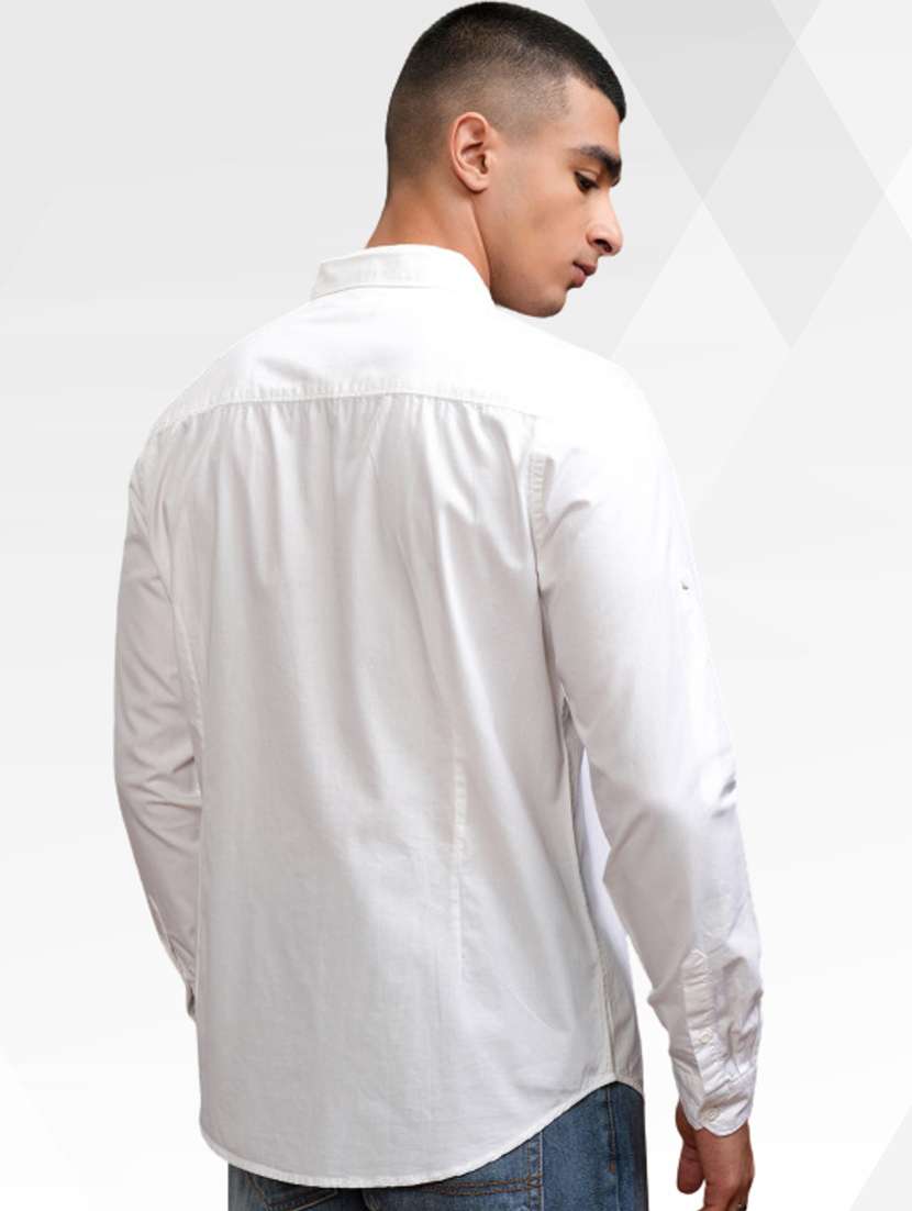 Men Solid Long Sleeve Regular Fit Casual Shirt - 22744208 -  Standard Image - 4