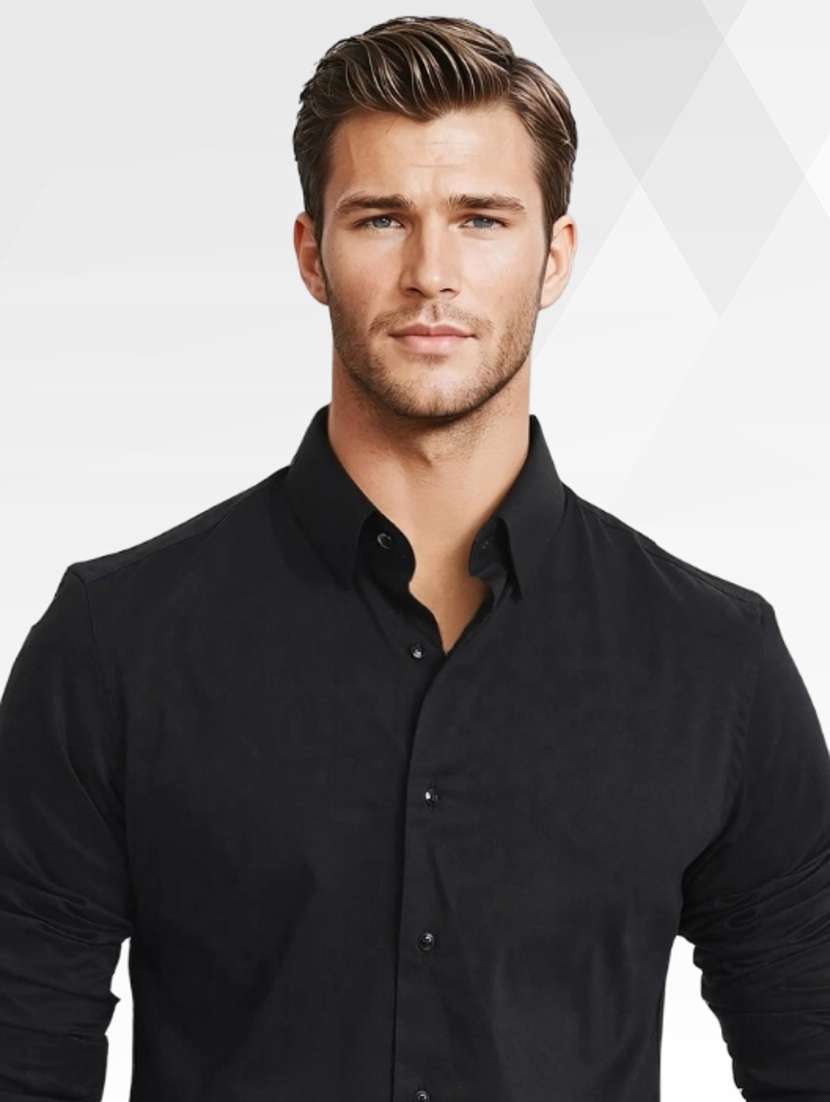Men Solid Long Sleeve Slim Fit Formal Shirt - 22744216 -  Standard Image - 1