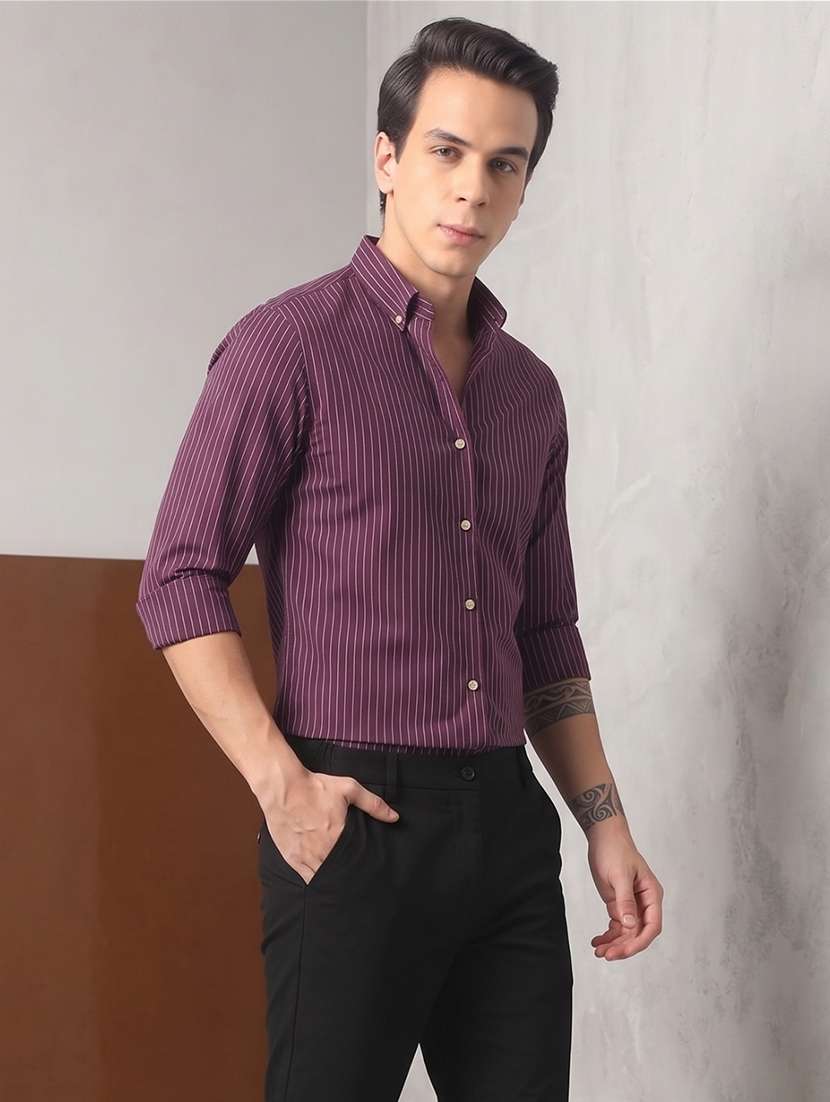 Men Striped Long Sleeve Slim Fit Casual Shirt - 22744228 -  Standard Image - 4