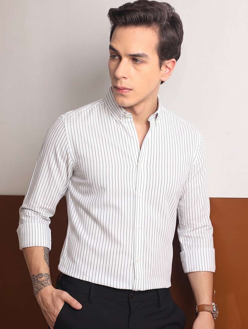 Men Striped Long Sleeve Slim Fit Casual Shirt - 22744229 -  Standard Image - 1
