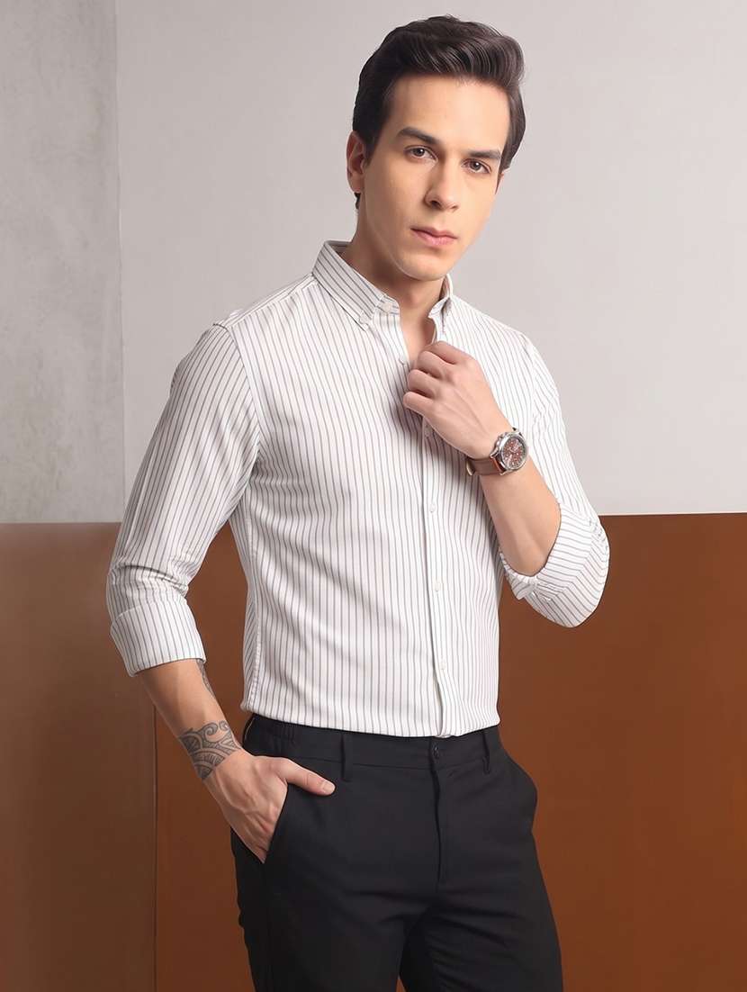 Men Striped Long Sleeve Slim Fit Casual Shirt - 22744229 -  Standard Image - 4