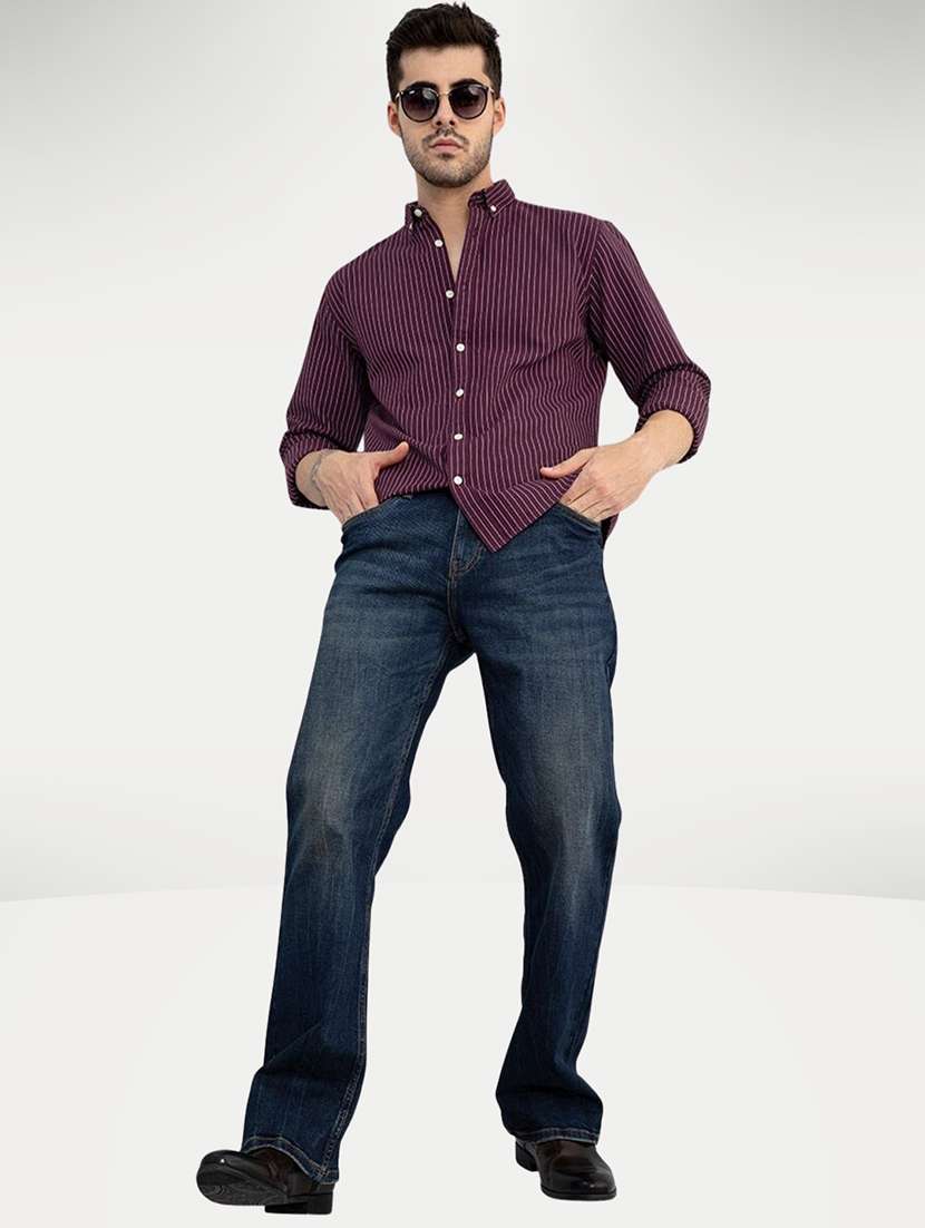 Men Striped Long Sleeve Slim Fit Casual Shirt - 22744233 -  Standard Image - 4