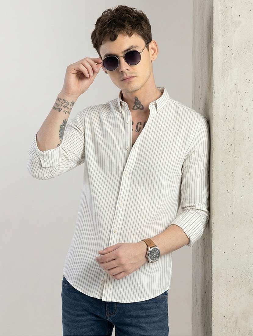 Men Striped Long Sleeve Slim Fit Casual Shirt - 22744236 -  Standard Image - 1