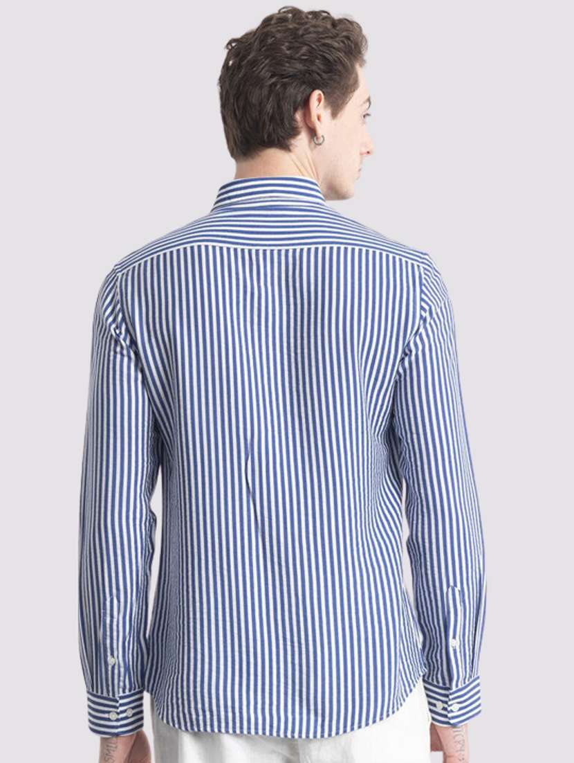 Men Striped Long Sleeve Slim Fit Casual Shirt - 22744244 -  Standard Image - 4